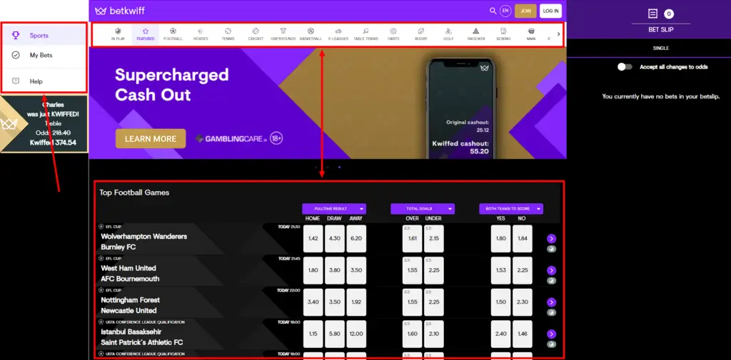 Betkwiff Sports Betting Site