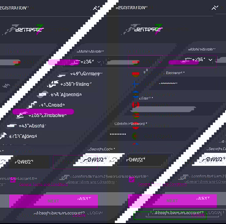 Betafriq registration