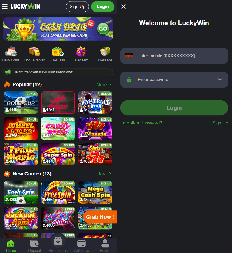 LuckyWin Kenya Login