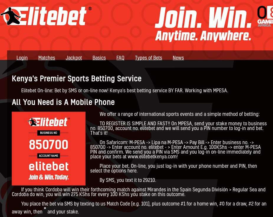Bookmaker's site