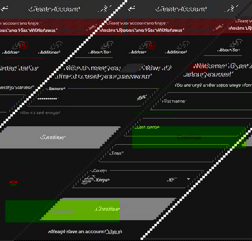 Betsafe registration page