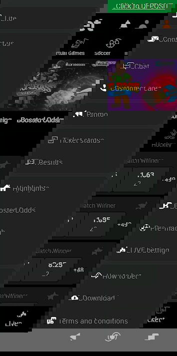 KiliBet mobile menu