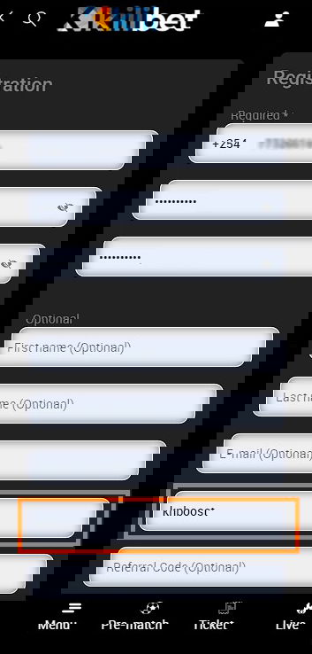 Kilibet registration form