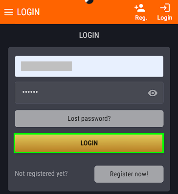 Fortebet login form