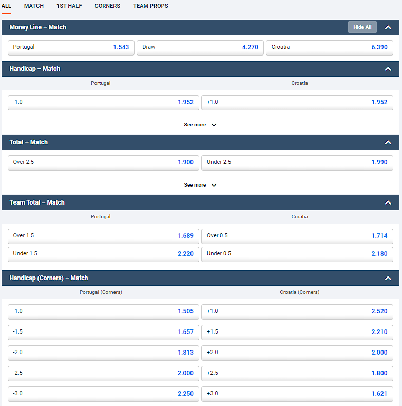 pinnacle betting markets