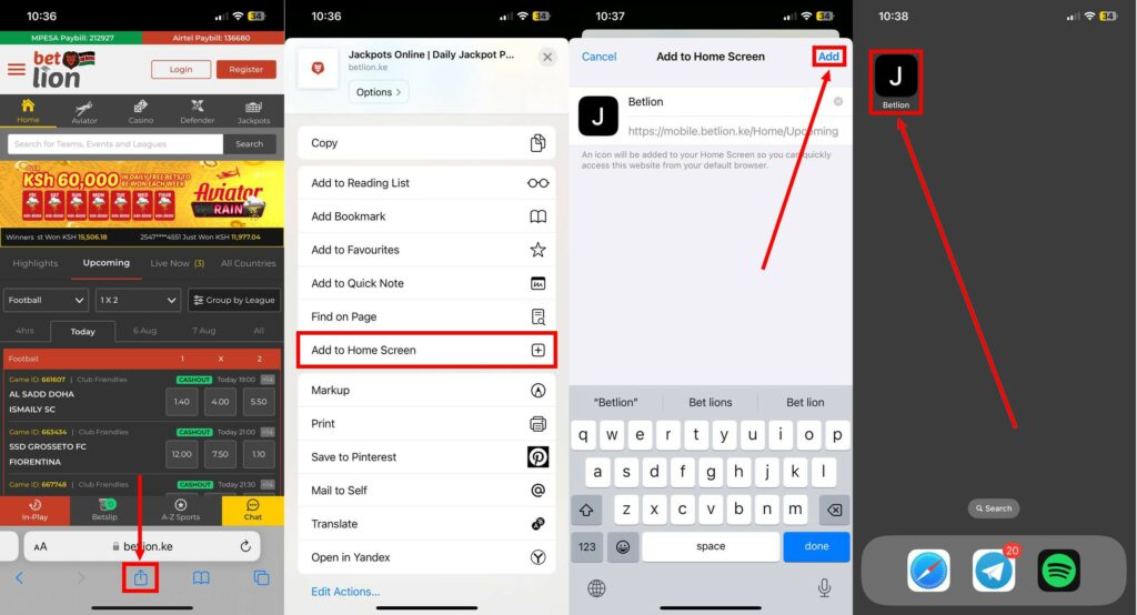 how to add a shortcut to the IOS screen?