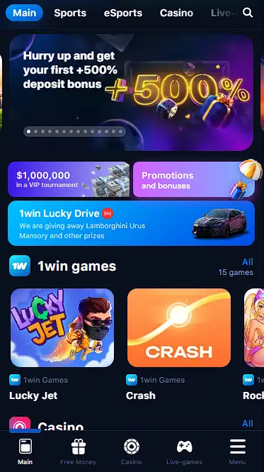 1win App Main Page
