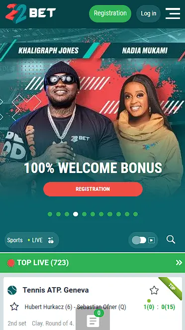 22bet aplikacija zaslon