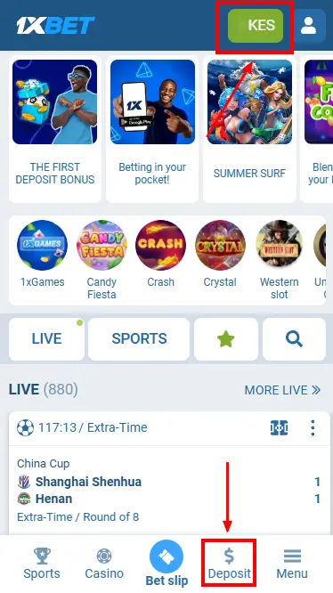 How To Deposit Via The App