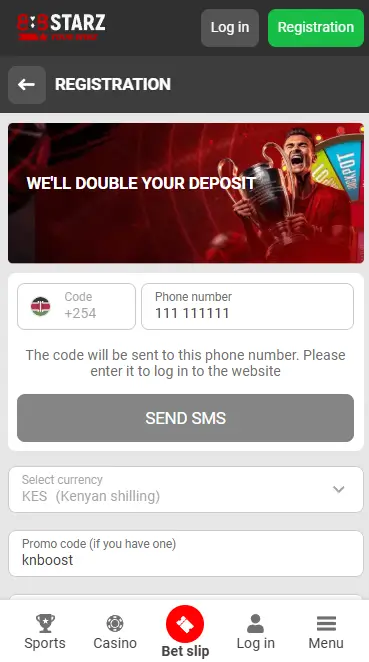 888starz Registration Form