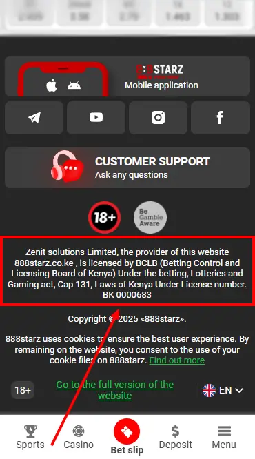 888starz Licence Block On Home Page