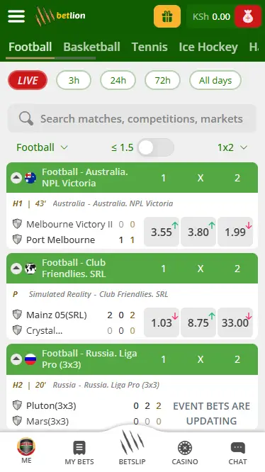 888bet Live Betting in the App