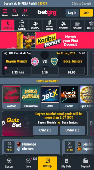 Betgr8 Mobile Version