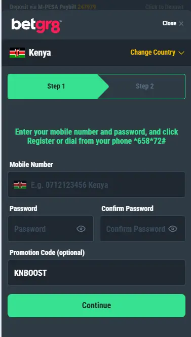 Betgr8 Registration Form