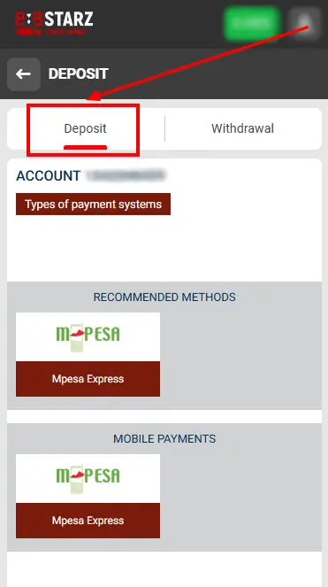888starz App Deposit Page