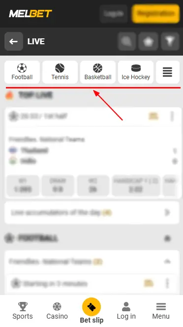 Melbet Live Sports