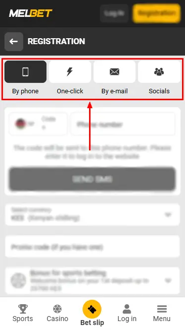 Melbet Registration Form