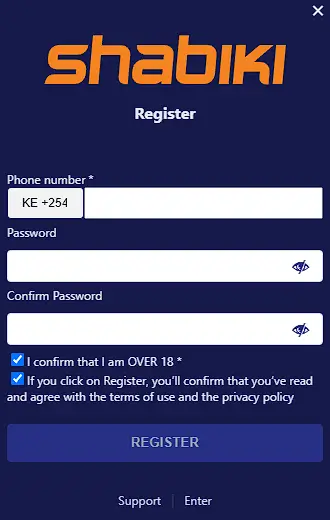 Shabiki Registration Form