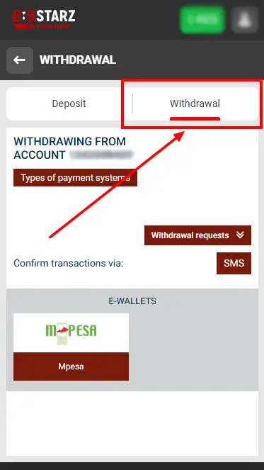 888starz App Wihdrawal Page