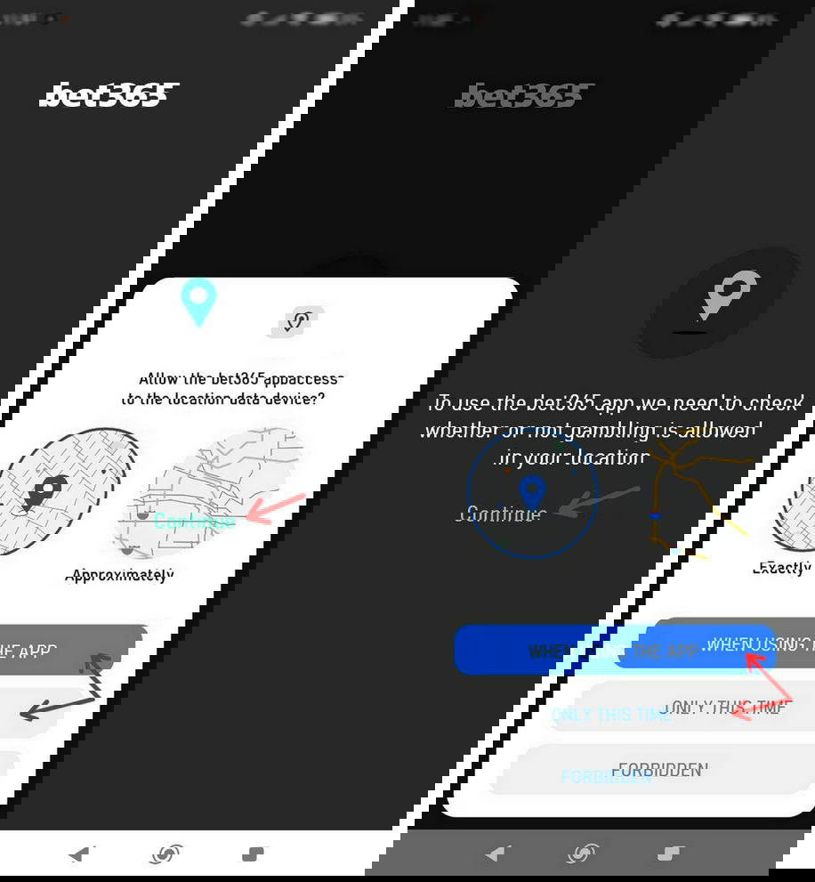 bet365 request for geolocation demonstration 