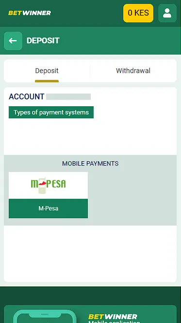 how to male deposit in the betwinner app