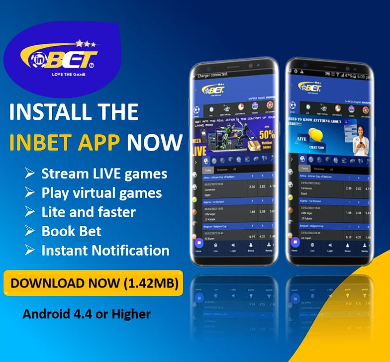 Inbet app advertising banner