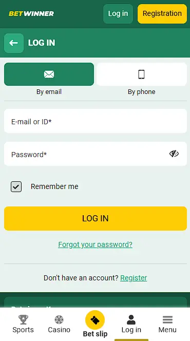 how to log in betwinner mobile app