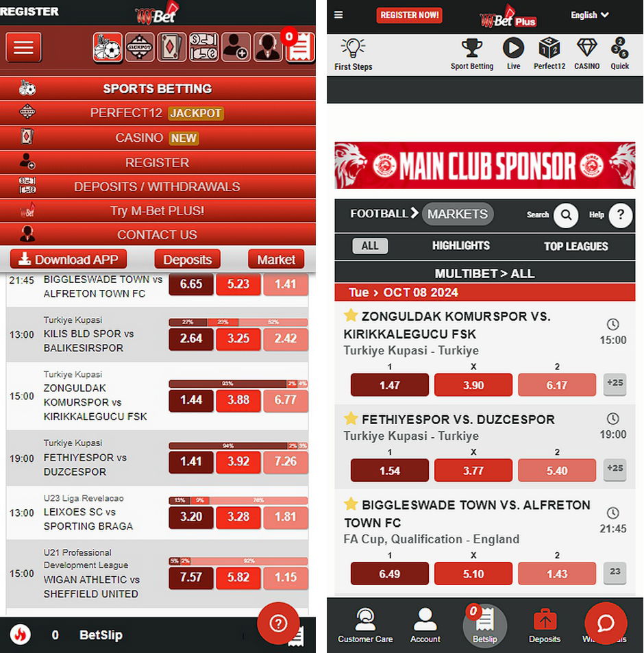 M-Bet mobile site