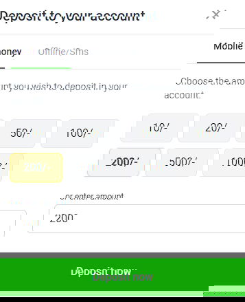 OdiBets deposit page
