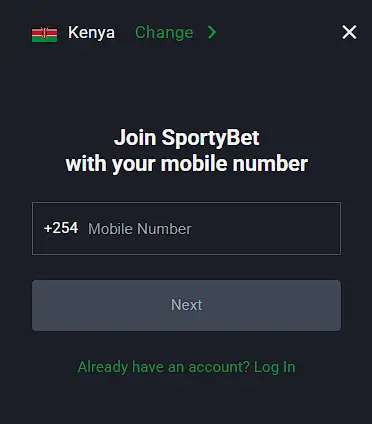 sportybet registration