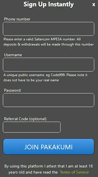 create an account