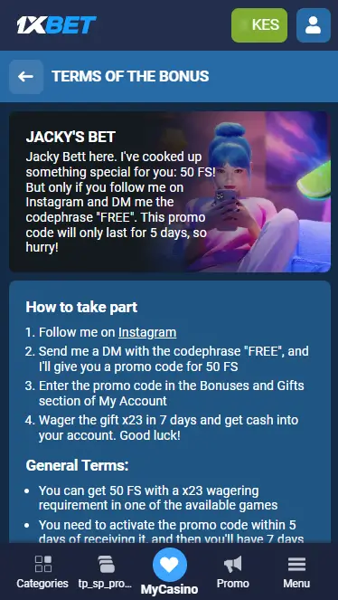 1xBet - Jackys Bonus Casino Kenya