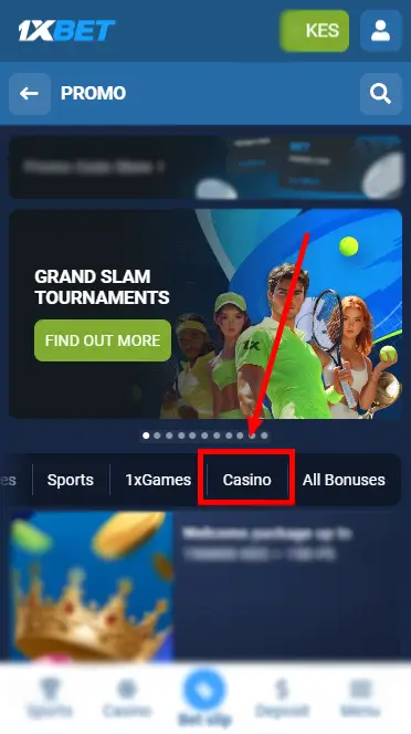 1xBet Casino Promotions - Casino Section