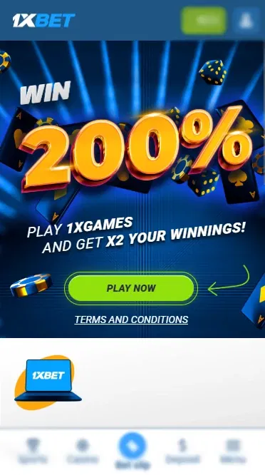 1xBet Bonus - 200% Bonus On 1xGames