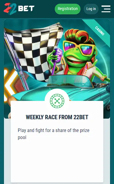 22bet weekly race