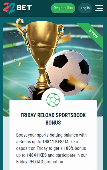 22bet reload bonus