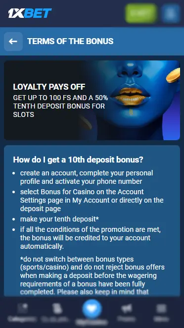 1xBet Bonus Kenya - Loyalty Pays OFF