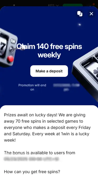 1win Bonus - Casino Free Spins