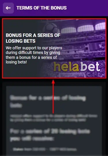 Helabet Bonus for Losing Bets