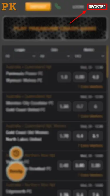 Pakakumi Register Button