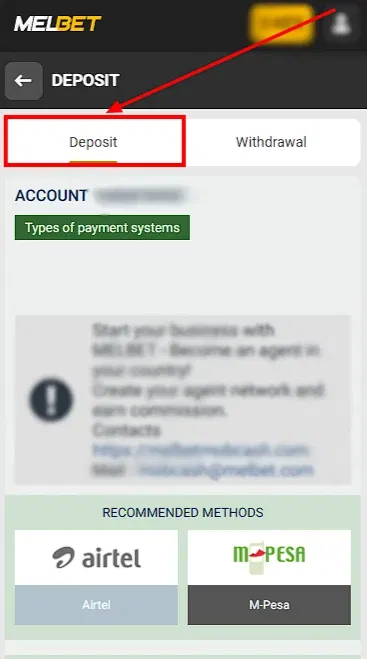 Deposit Page At Melbet