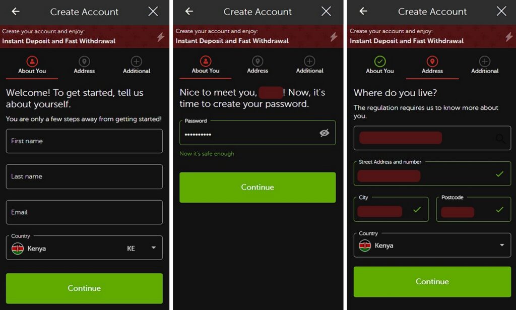 Betsafe registration pages