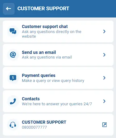 1xbet customer support