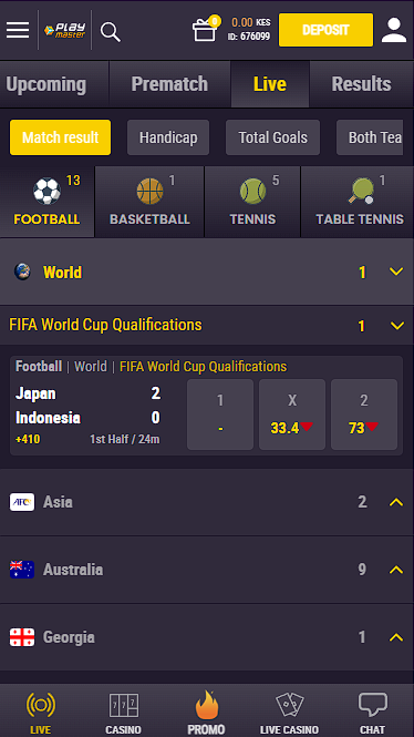 Live Betting at Playmaster Kenya