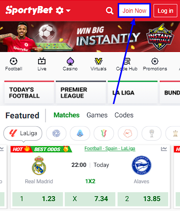 SportyBet registration Kenya