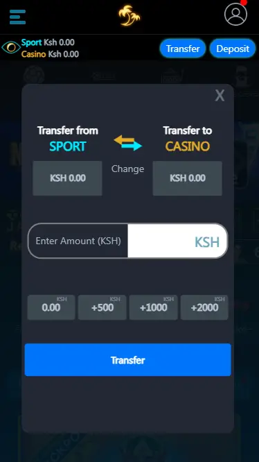 Palms Bet Transfer Form