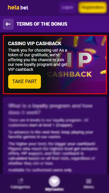 Casino VIP Cashback