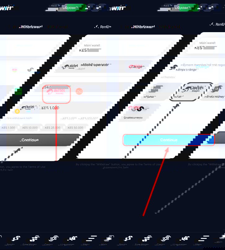 withdrawal with airtel