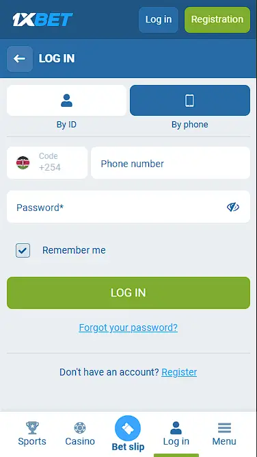 1xbet login