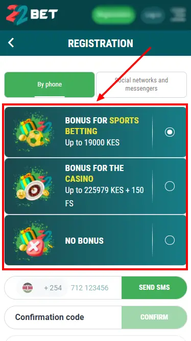 22bet Registration Choosing A Bonus